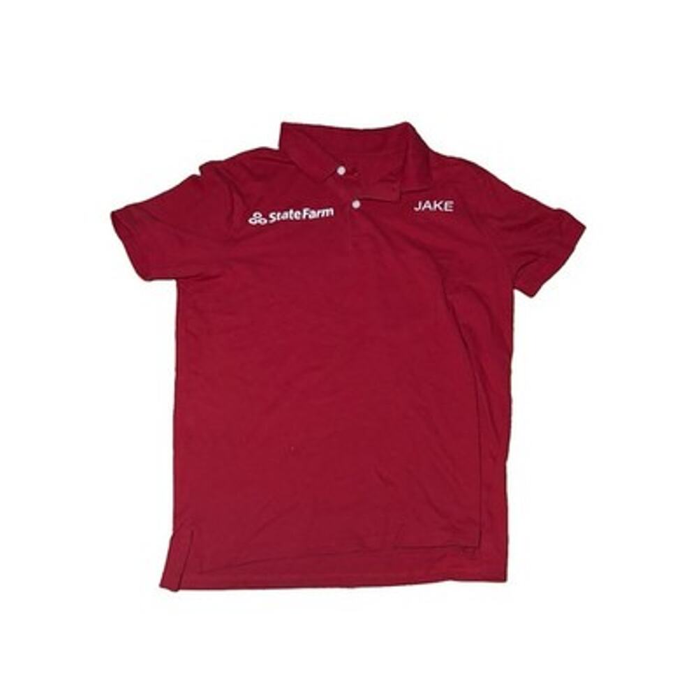Jake From State Farm Costume Shirt Mens Size Medium Red Polo Insurance Halloween